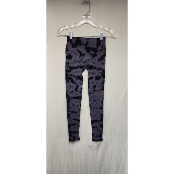 NUX Ribbed Tie Dye Leggings Navy and White V Back Size M - Picture 7 of 8